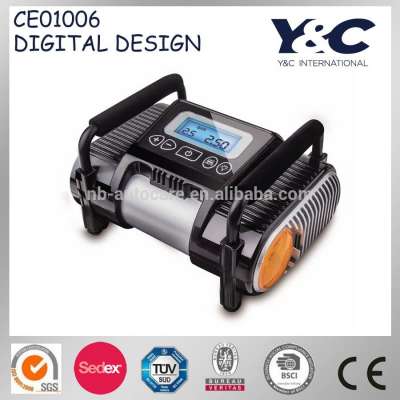 high performance portable air pump/tire inflator/car 12V air compressor with digital display screen